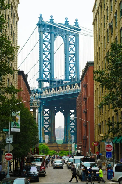 曼哈顿大桥 美国布鲁克林 — 图库照片