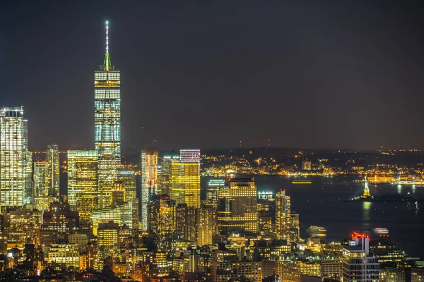 World Trade Center Vista Noturna — Fotografia de Stock