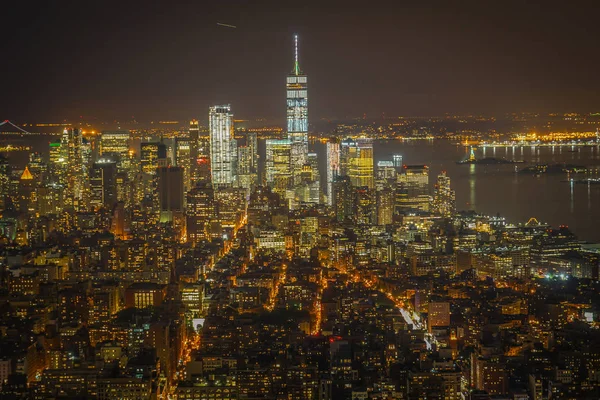 Nachtzicht Vanuit Het Empire State Building — Stockfoto