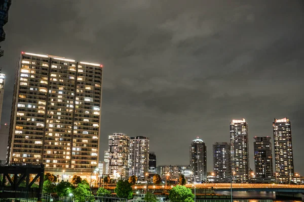 Gece Görüşünden Yokohama Minato Mirai — Stok fotoğraf