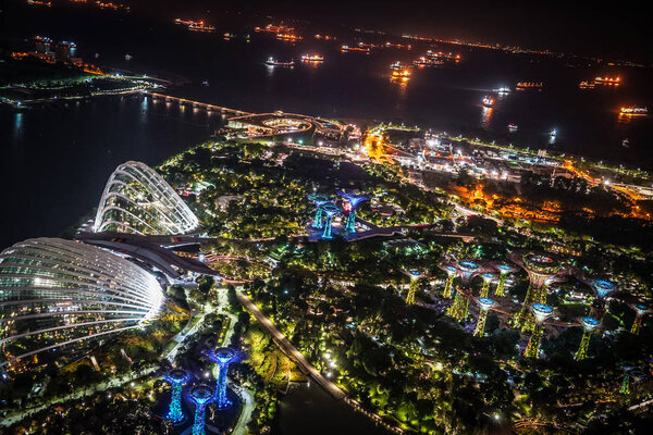 Marina Bay Sands ночной вид из обсерватории (Сингапур
)
