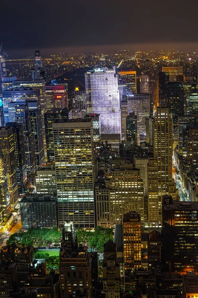 Nova York Vista Noturna Vista Empire State Building — Fotografia de Stock