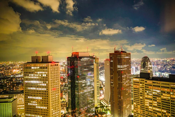 Vista Noturna Tóquio Vista Deck Observação Edifício Governo Metropolitano Tóquio — Fotografia de Stock