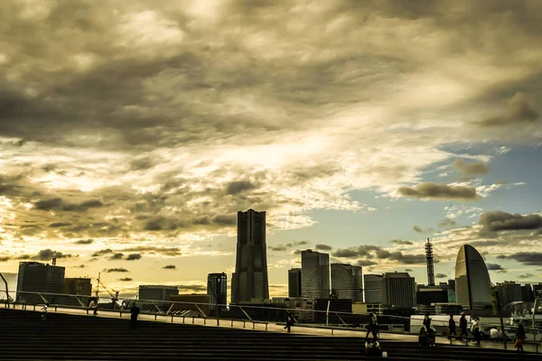 Yokohama Minato Mirai Silhouette Paysage Urbain — Photo