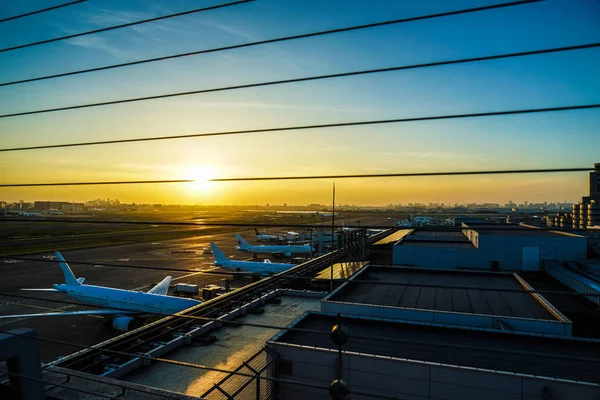 Аеропорт Ханеда Гасебо Сутінки — стокове фото