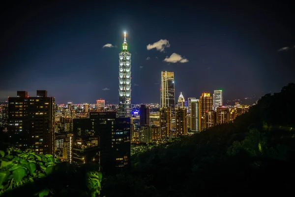 Taipei Nacht Uitzicht Vanaf Xiangshan Taipei — Stockfoto