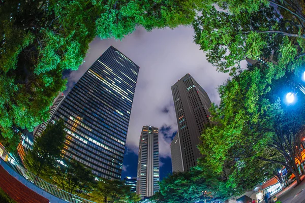 Tóquio Shinjuku Arranha Céus Visão Noturna — Fotografia de Stock