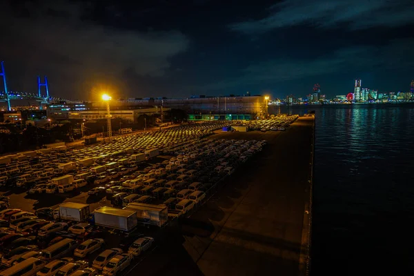 ダイクフトのカーグループと横浜の夜景 — ストック写真