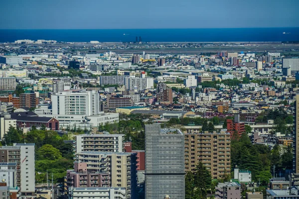 Sendai Stad Skyline Van Mooi Weer — Stockfoto