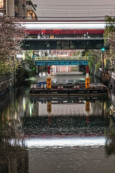 Noc Hiratobashi Metropolita Cienki Ranek Kimono Rzeka — Zdjęcie stockowe