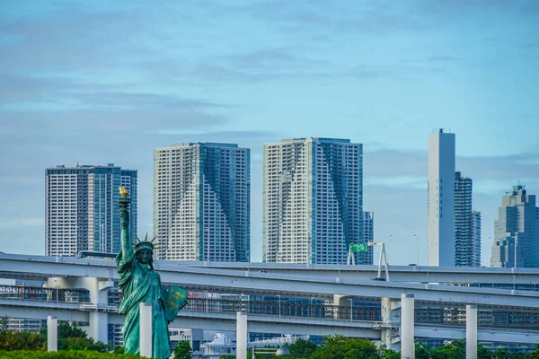 Horizonte Tóquio Visto Odaiba — Fotografia de Stock