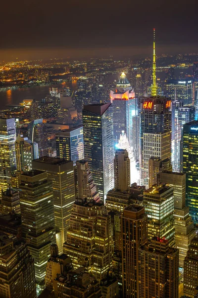 Nova York Vista Noturna Vista Empire State Building — Fotografia de Stock