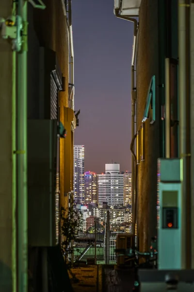 Minato Mirai Visible Desde Residencia Hazamas — Foto de Stock