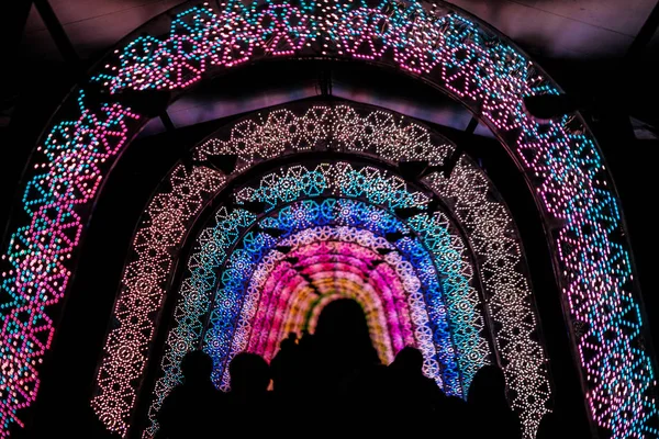 Luz Del Túnel Iluminaciones Navideñas — Foto de Stock