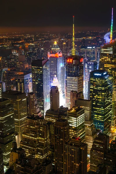 New York Vue Nuit Visible Depuis Empire State Building — Photo