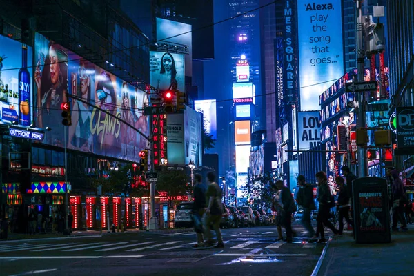 Night View New York Times Square Timessquare — ストック写真