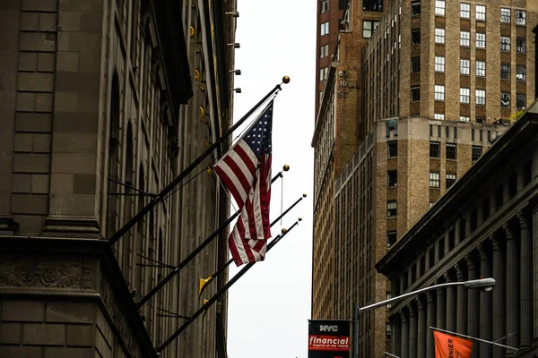 New York Wall Street Stelle Strisce — Foto Stock