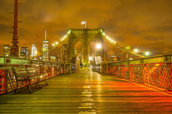 Noite Ponte Brooklyn — Fotografia de Stock
