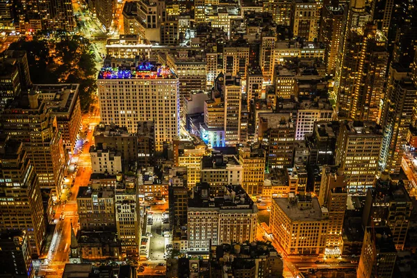 New York Nachtzicht Gezien Vanaf Het Empire State Building — Stockfoto