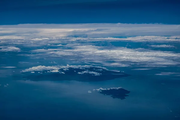 Облака Небо Видно Самолета — стоковое фото