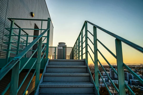 Zonsondergang Gezien Vanaf Trap — Stockfoto