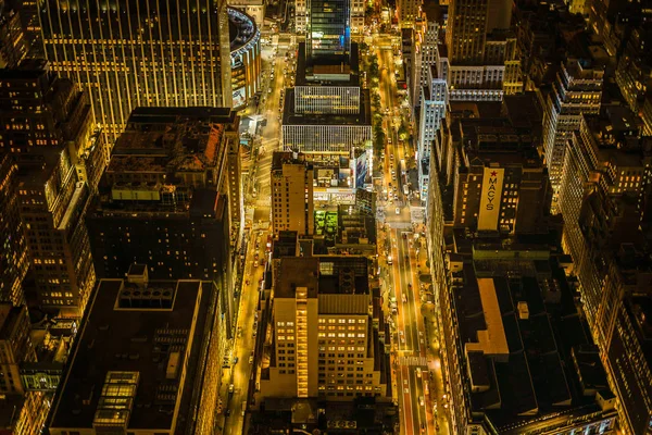 New York Noční Pohled Viditelný Empire State Building — Stock fotografie