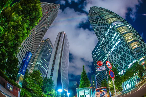 Tokyo Shinjuku Gökdelenler Gece Görüşü — Stok fotoğraf