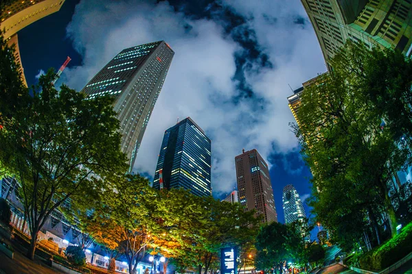 Tokyo Shinjuku Skyscrapers Night View — стокове фото