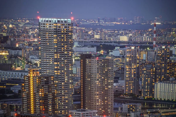 Tokijský Noční Pohled Caretta Shiodome — Stock fotografie