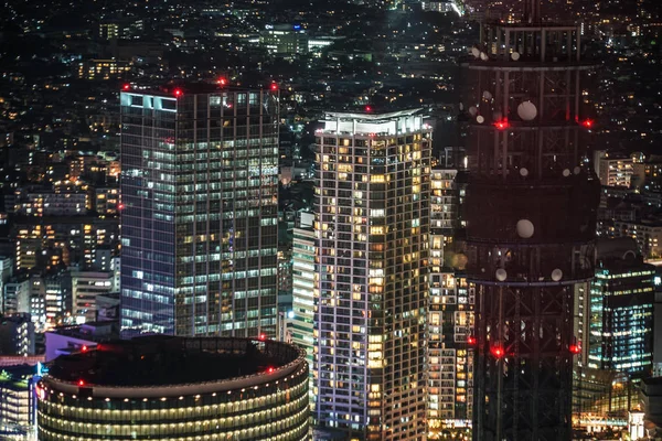 Минато Мирай Ночного Вида Башни Йокогама — стоковое фото