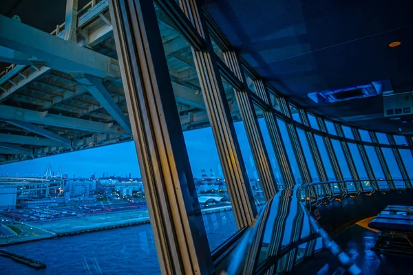 Port Jokohama Widoczny Mostu Yokohama Bay Skywalk — Zdjęcie stockowe