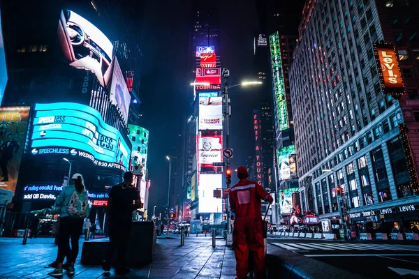 Night View New York Times Square Timessquare — Stock Photo, Image