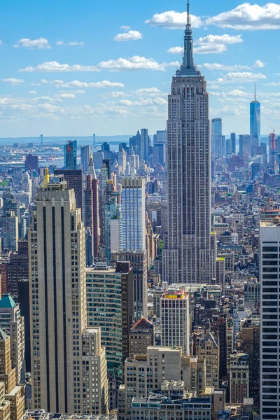 Θέα Από Rockefeller Center Κορυφή Του Βράχου Empire State Building — Φωτογραφία Αρχείου