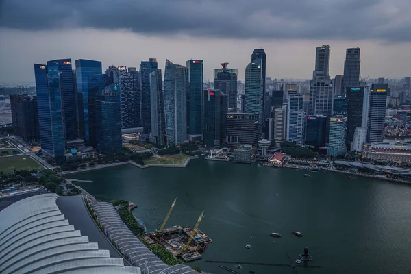 Groep Van Gebouwen Zichtbaar Vanaf Marina Bay Sands Lookout — Stockfoto