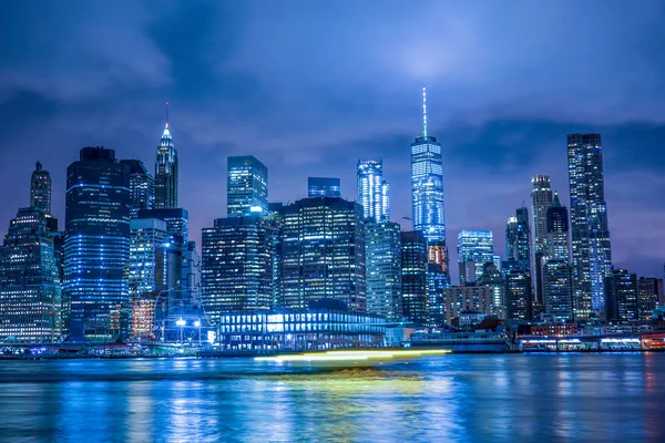 New York Manhattan Noční Pohled — Stock fotografie