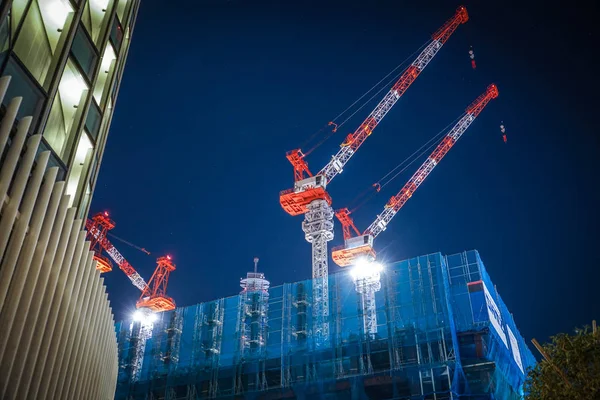 Stavba Kancelářské Budovy Minato Mirai Jokohama — Stock fotografie