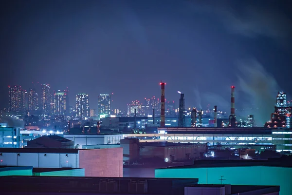 Keihin Industrial Zone Which Visible Kawasaki Marien Kawasaki City Kanagawa — Stock Photo, Image