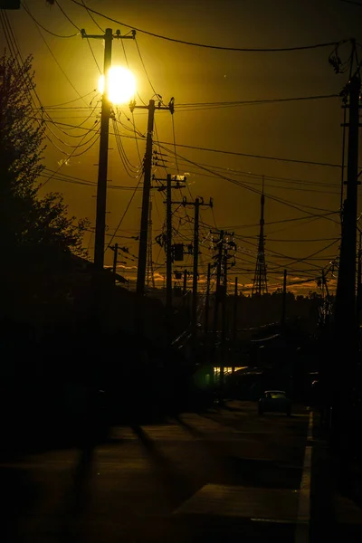 Evening Utility Pole — Stock Photo, Image