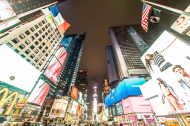 New York Times Meydanı 'nın gece manzarası (Timessquare)
