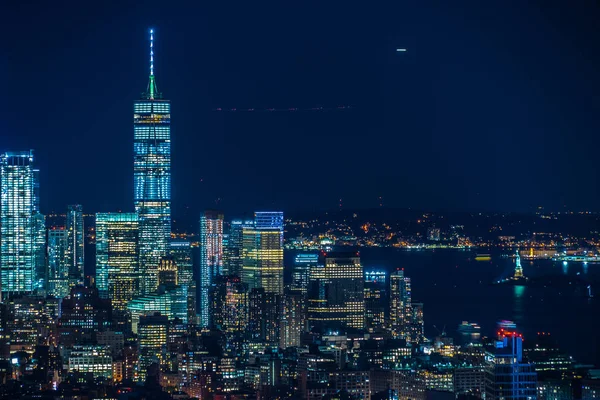 Rockefeller Center Observation Deck People Night View — Zdjęcie stockowe