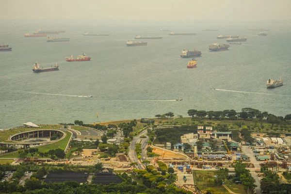 Hordas Barco Visibles Desde Marina Bay Sands Singapur —  Fotos de Stock