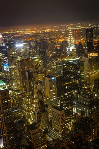 New York Nachtansicht Vom Empire State Building Aus Gesehen — Stockfoto