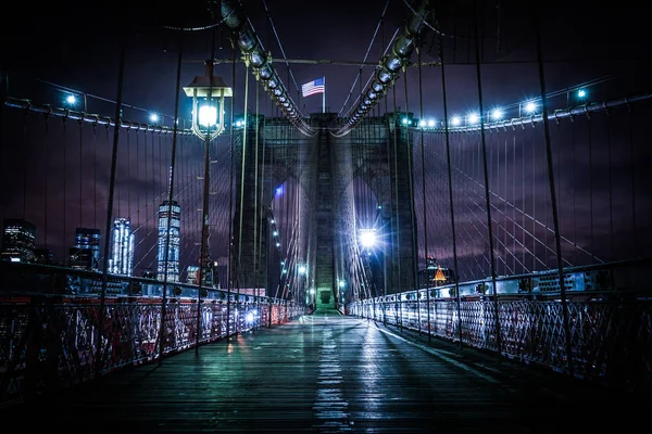 Notte Del Ponte Brooklyn — Foto Stock