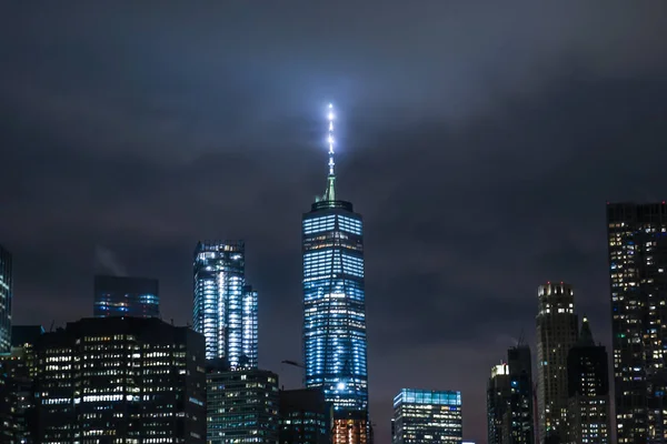 New York Manhattan Nachtzicht — Stockfoto