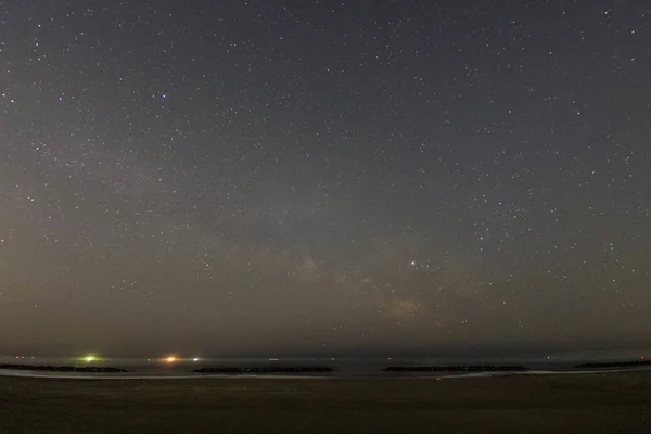 Cielo Estrellado Visible Desde Costa Sendai Arahama — Foto de Stock
