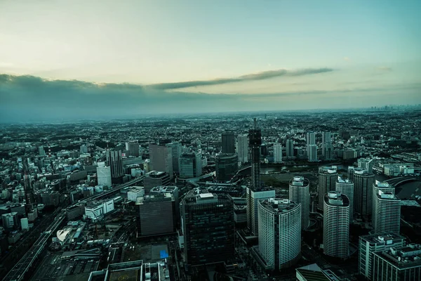 Yokohama Şehir Kulesi Nden Gün Batımı Görüldü — Stok fotoğraf