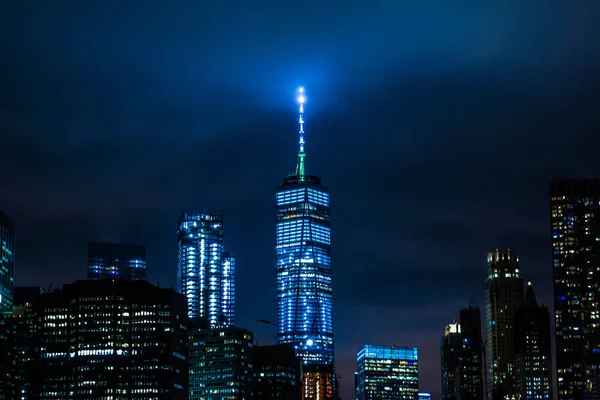 New York Manhattan Gece Manzarası — Stok fotoğraf