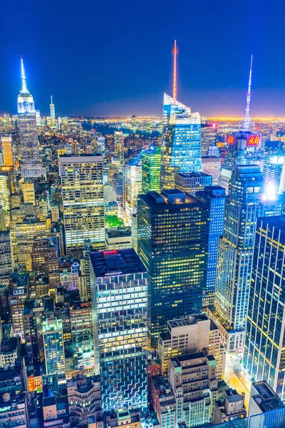 Vista Noturna Baixa Vista Topo Rock Rockefeller Center Observation Deck — Fotografia de Stock