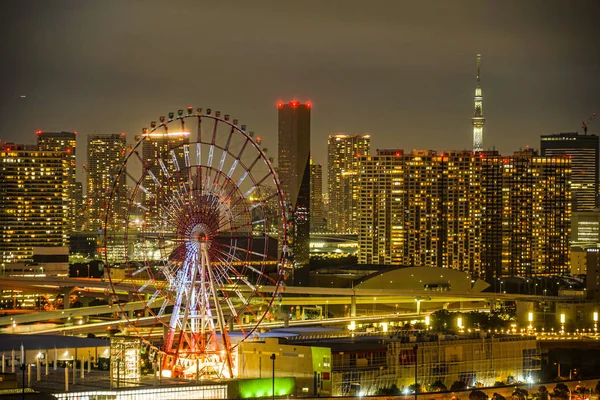 Noční Pohled Tokio Odaiby Tokiu — Stock fotografie