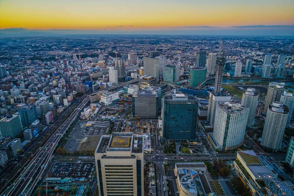 Noite Yokohama Visível Partir Yokohama Landmark Tower — Fotografia de Stock